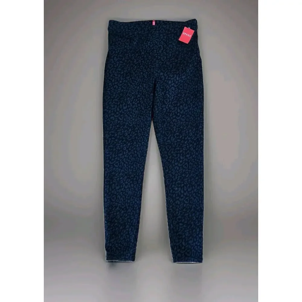 Spanx Ankle Jean-ish Leggings Denim Leopard Pattern HTF Medium‎ - NWT MSRP $98